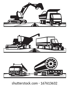 Construction and agricultural transportation - vector illustration