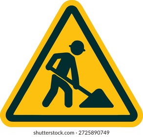 Construction ahead traffic sign isolated on white background