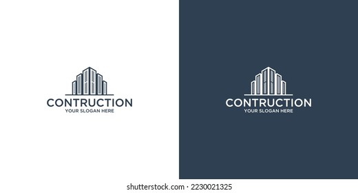 Construction apartments logo design inspiration