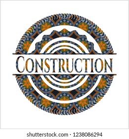 Construction arabesque style badge. arabic decoration.