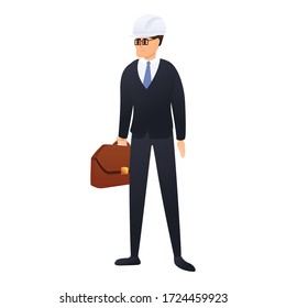 Construction architect icon. Cartoon of construction architect vector icon for web design isolated on white background