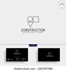 Construction architect logo design icon vector element