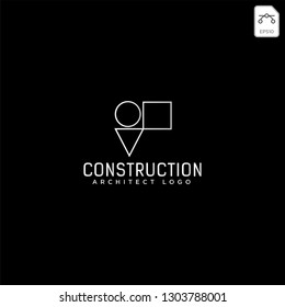 Construction architect logo design icon vector element