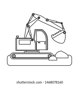 construction architectural engineering wor, heavy excavator working cartoon vector illustration graphic design