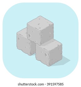 Construction architecture building concept.
Isometric vector illustration icon of heavy Building Blocks.
