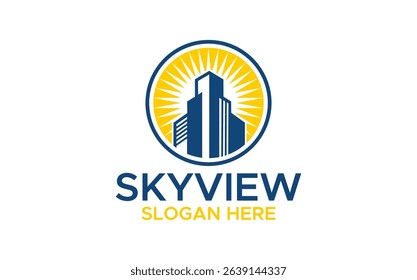 Construction Architecture Building Logo Design Template. Real estate logo design