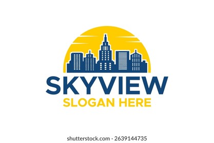 Construction Architecture Building Logo Design Template. Real estate logo design