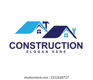 Arquitetura de construção edifício logotipo ícone design, renovação e reparação de casa logotipo, handyman, casa remodeling, logotipo imobiliário, propriedade, telhado, pintura, casa decoração logotipo design