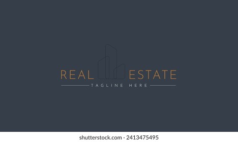 Construction Architecture company line concept Logo templates