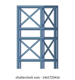 construction architecture engineering scaffold cartoon vector illustration graphic design