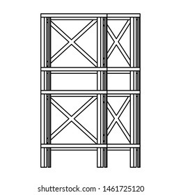 construction architecture engineering scaffold cartoon vector illustration graphic design