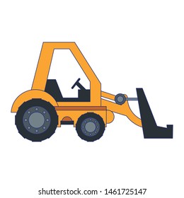 construction architecture engineering truck excavator tractor cartoon vector illustration graphic design