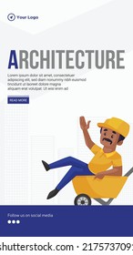 Diseño de plantillas de retrato de arquitectura de construcción.