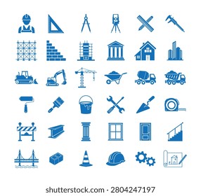 Construction and Architecture Silhouette Icon Collection