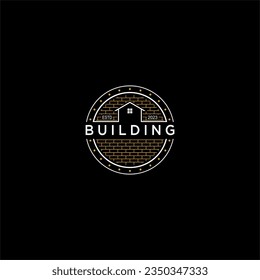 Construction architecture vintage circle vector luxury symbol logo design inspiration
