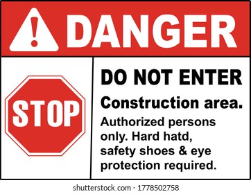 Construction Area Do Not Enter Sign 23 Vector file