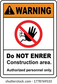 Construction Area Do Not Enter Sign Stock Vector (Royalty Free ...