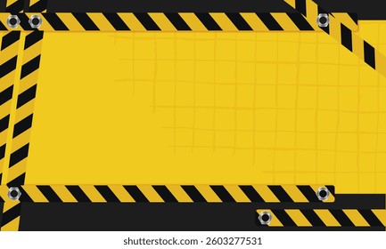 Construction background Line yellow and black color with texture and text space.
