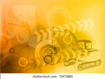 construction background in orange color