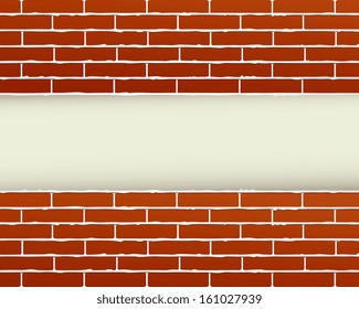 construction background with red brick wall and place for text