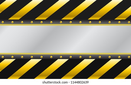 Construction background, warning yellow sign stop - stock vector