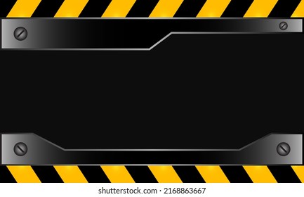 Construction background with yellow and black stripe. free space for text  and Copy Space Area. Suitable to place on content with that theme.