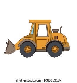 Construction backhoe vehicle
