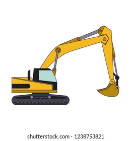Construction backhoe vehicle