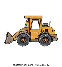 Construction backhoe vehicle scribble