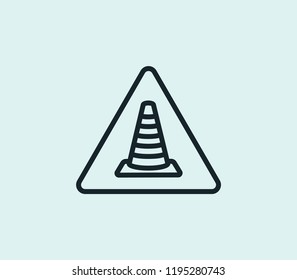 Construction badge icon line isolated on clean background. Construction badge icon concept drawing icon line in modern style. Vector illustration for your web mobile logo app UI design.
