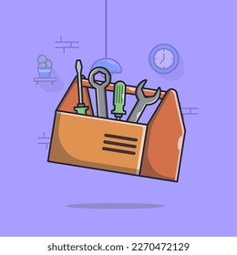 Construction bag illustration for construction work cartoon icon symbol