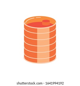 construction barrel pot isolated detailed style vector illustration design