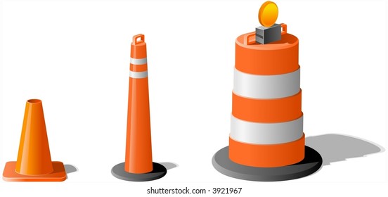 Construction Barrel and Traffic Cones
