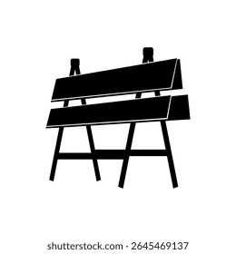 Construction barricade icon. Build and repair symbol. Road barrier icon. Construction barrier isolated.  Vector illustration design.