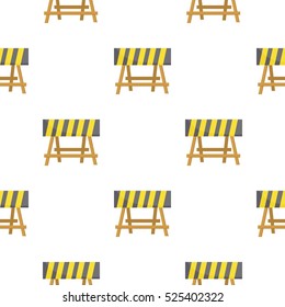 Construction barricade icon in cartoon style isolated on white background. Build and repair symbol stock vector illustration.