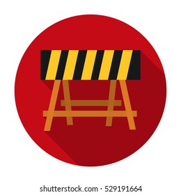 Construction barricade icon in flat style isolated on white background. Build and repair symbol stock vector illustration.