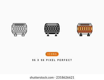 Construction Barricade Icon. Roadblock Caution Symbol Stock Illustration. Vector Line Icons For UI Web Design And Presentation