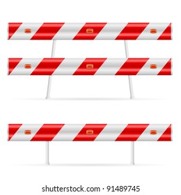 Construction barricade - road block. Illustration on white background. Second edition.