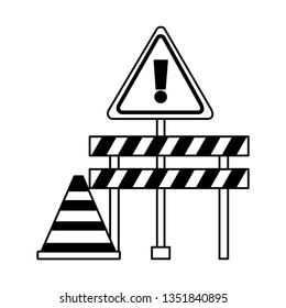 construction barricade warning sign cone