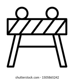 Construction Barrier Design, Road Blockage Sign Vector, Physical Barriers Icon