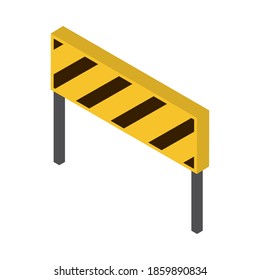 construction barrier equipment isometric icon vector illustration
