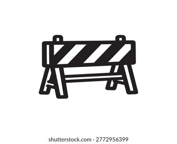 Construction barrier icon flat design vector illustration