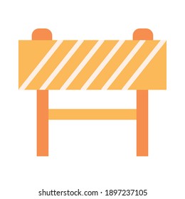 icono de barrera de construcción sobre fondo blanco, estilo plano, ilustración vectorial