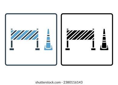 Construction Barrier Icon. Icon related to Construction. suitable for web site, app, user interfaces, printable etc. Solid icon style. Simple vector design editable