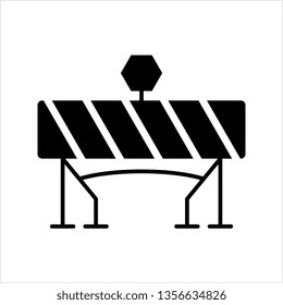 Construction Barrier Icon, Roadblock Barrier Icon Vector Art Illustration