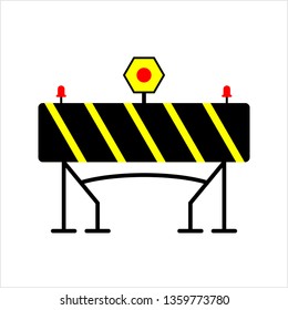 Construction Barrier Icon, Roadblock Barrier Icon Vector Art Illustration