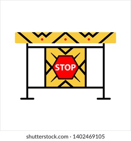 Construction Barrier Icon, Roadblock Barrier Icon Vector Art Illustration