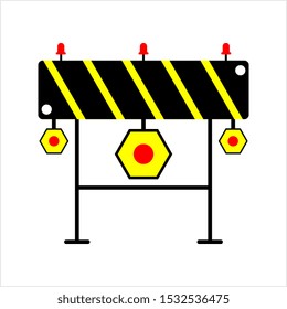 Construction Barrier Icon, Roadblock Barrier Icon Vector Art Illustration
