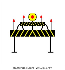 Construction Barrier Icon, Roadblock Barrier Icon Vector Art Illustration