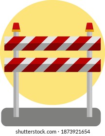 Construction barrier, illustration, vector on white background